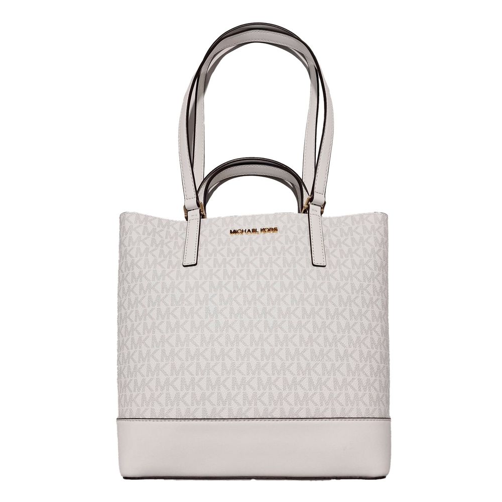 White Leather Tote Bag - ventzia