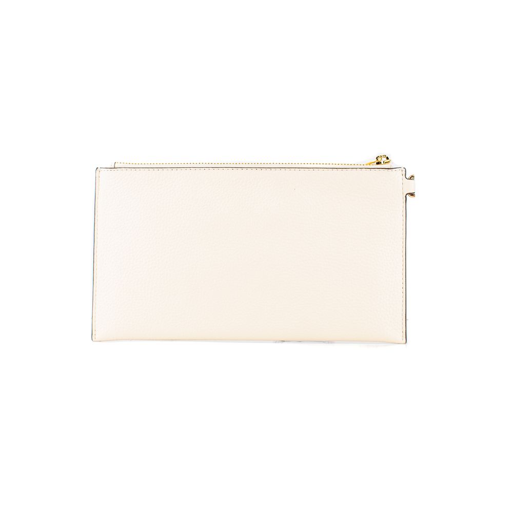 Beige Leather Clutch Bag - ventzia