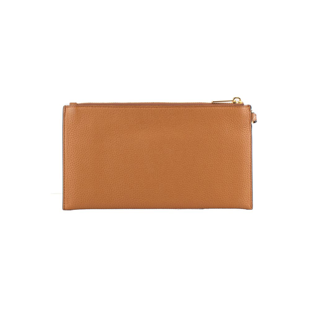 Brown Leather Clutch Bag - ventzia