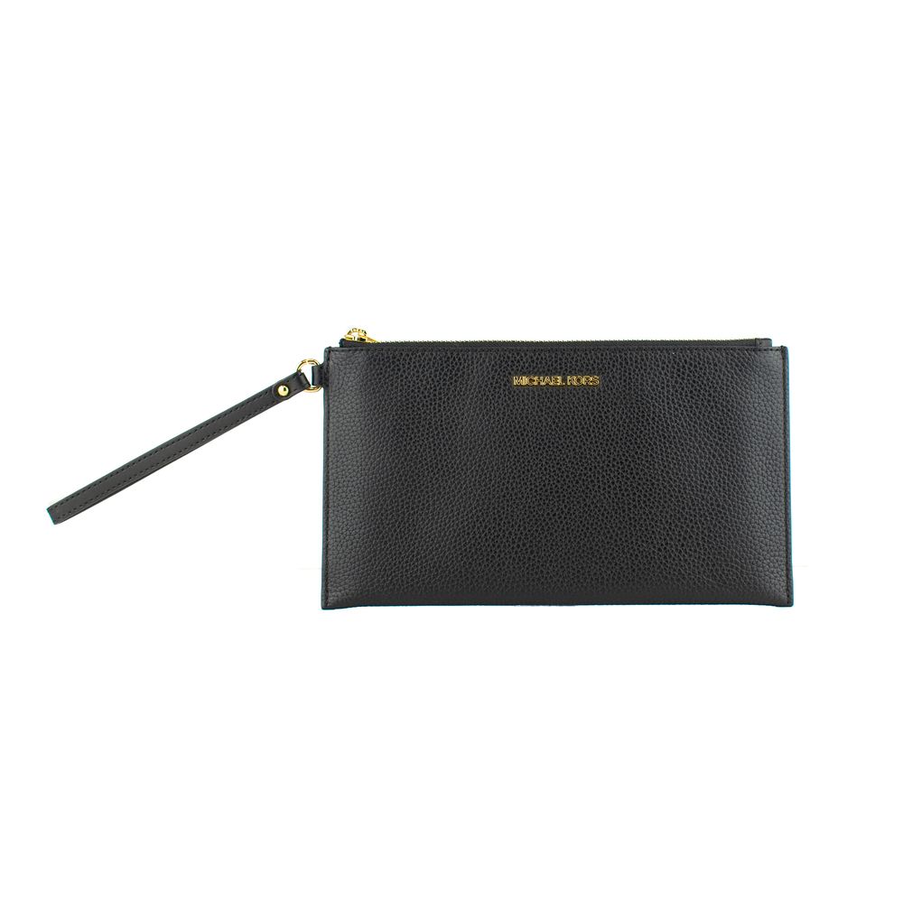 Black Leather Clutch Bag - ventzia