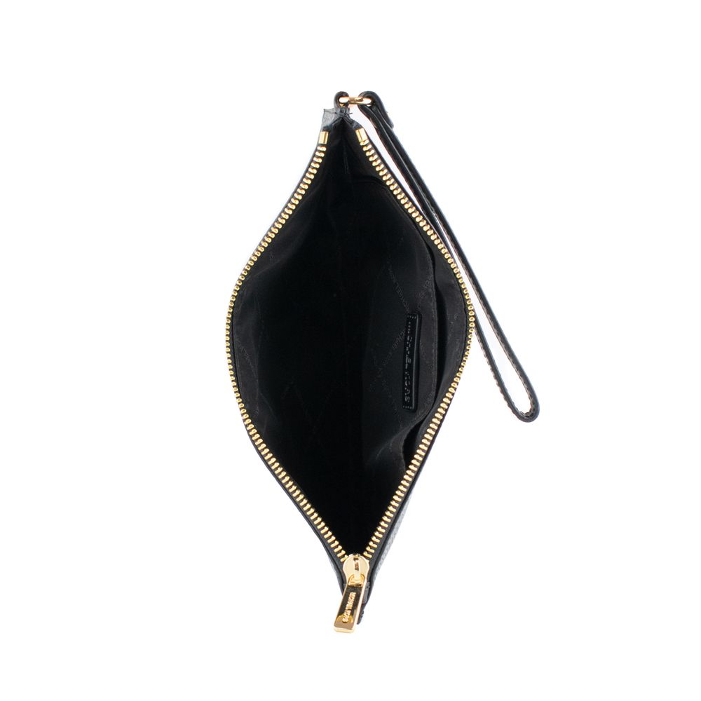 Black Leather Clutch Bag - ventzia