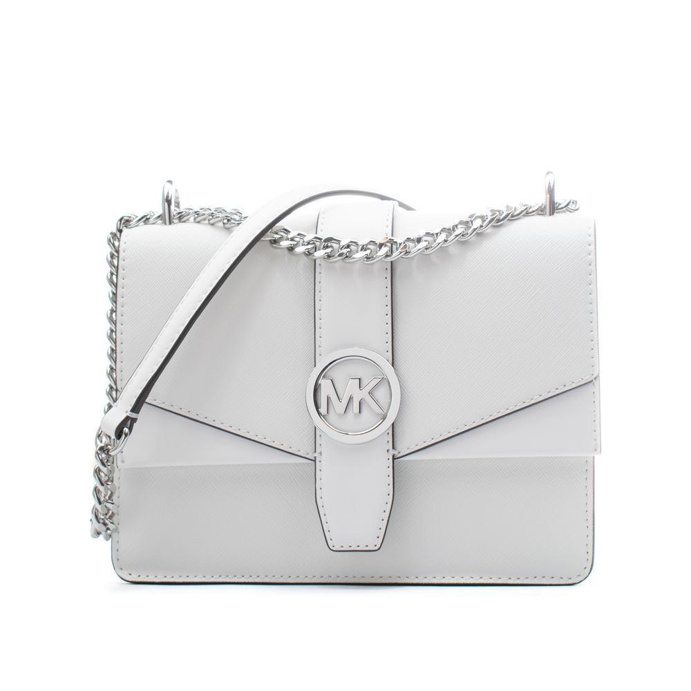 White Leather Shoulder Bag - ventzia