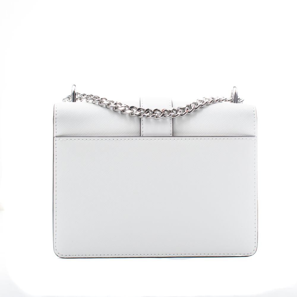 White Leather Shoulder Bag - ventzia