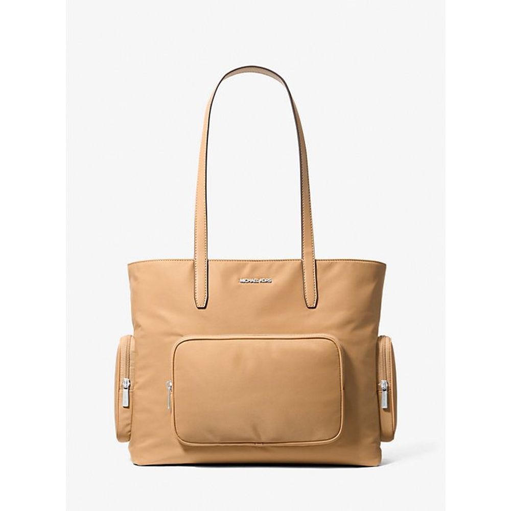 Brown Nylon Tote Bag - ventzia