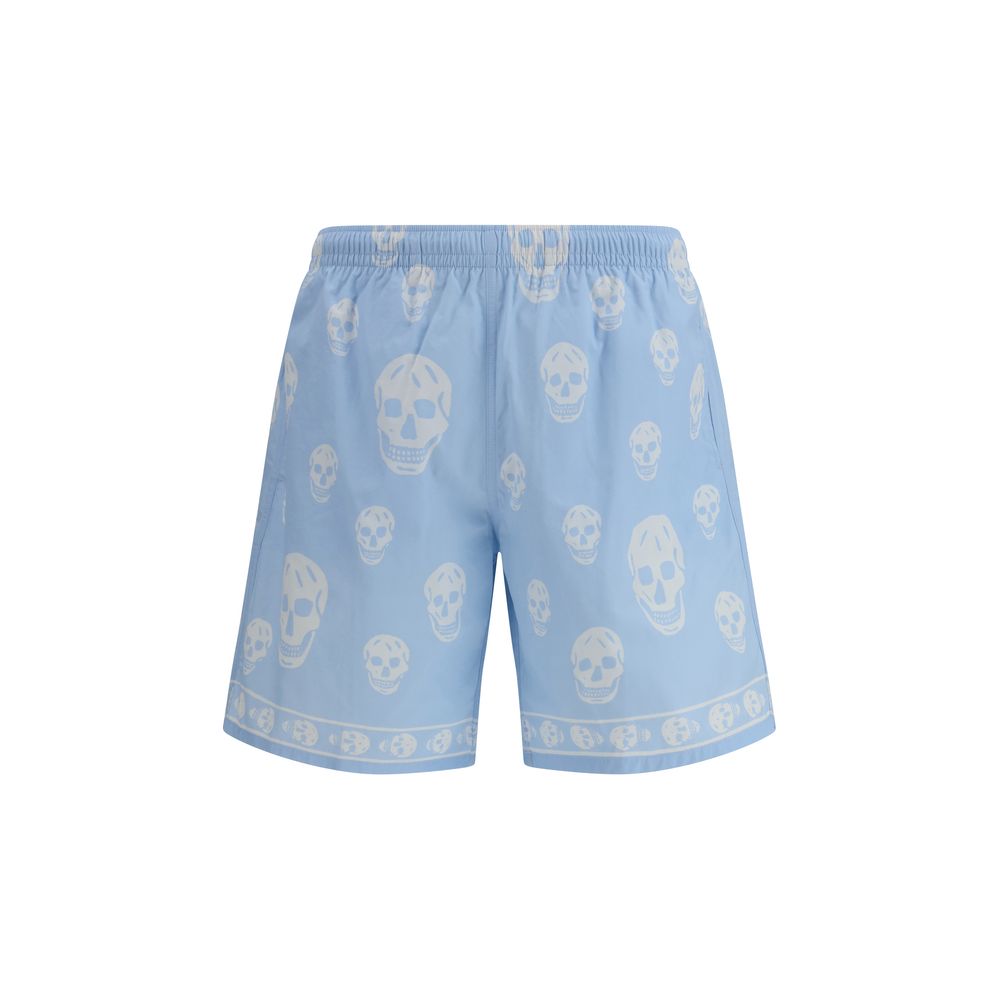Blue Polyamide Bermuda Shorts - ventzia