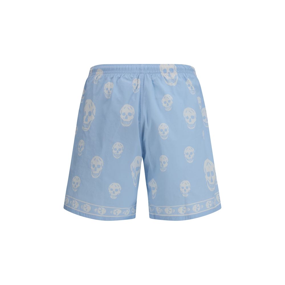 Blue Polyamide Bermuda Shorts - ventzia