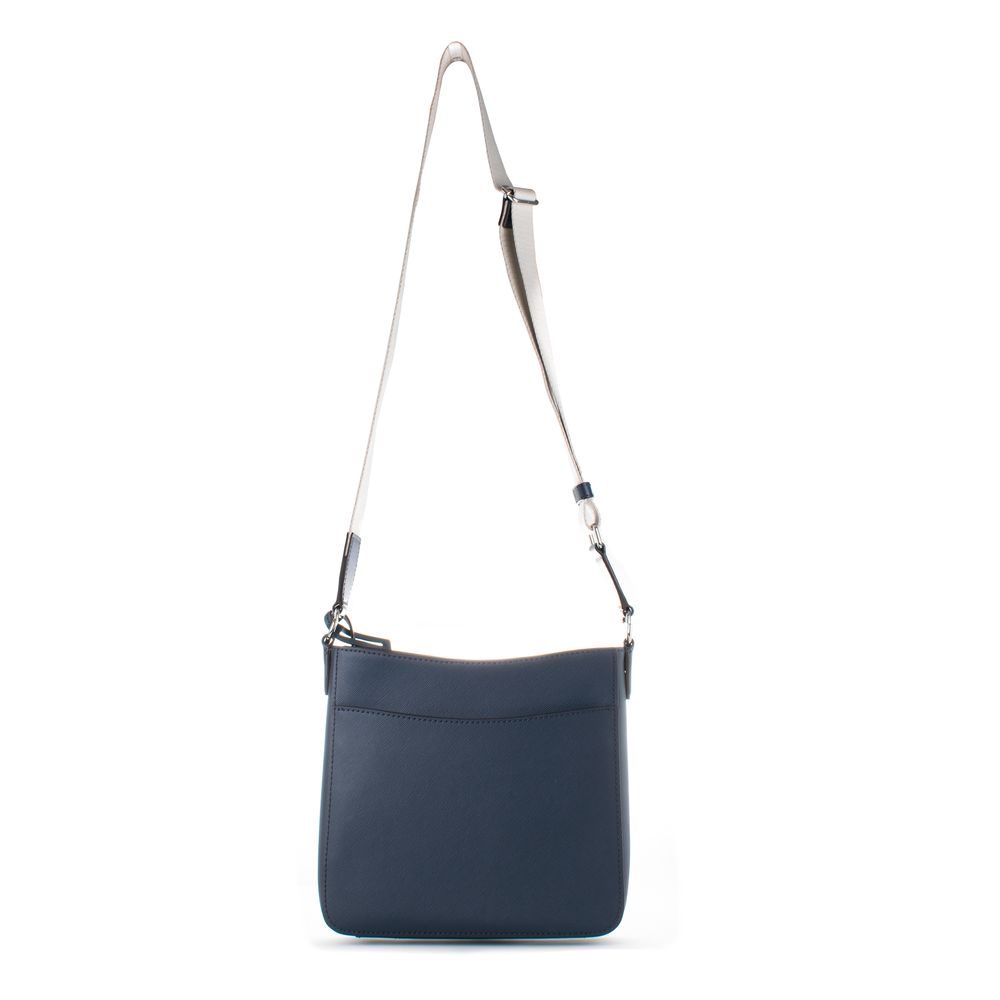 Blue Canvas Crossbody Bag - ventzia