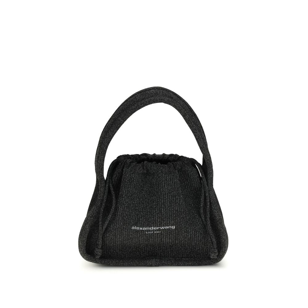 Black Polyester Handbag - ventzia