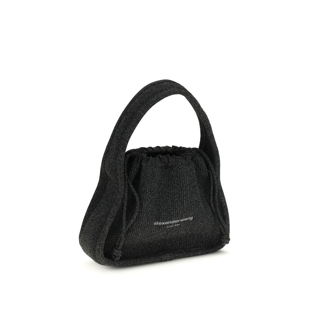 Black Polyester Handbag - ventzia