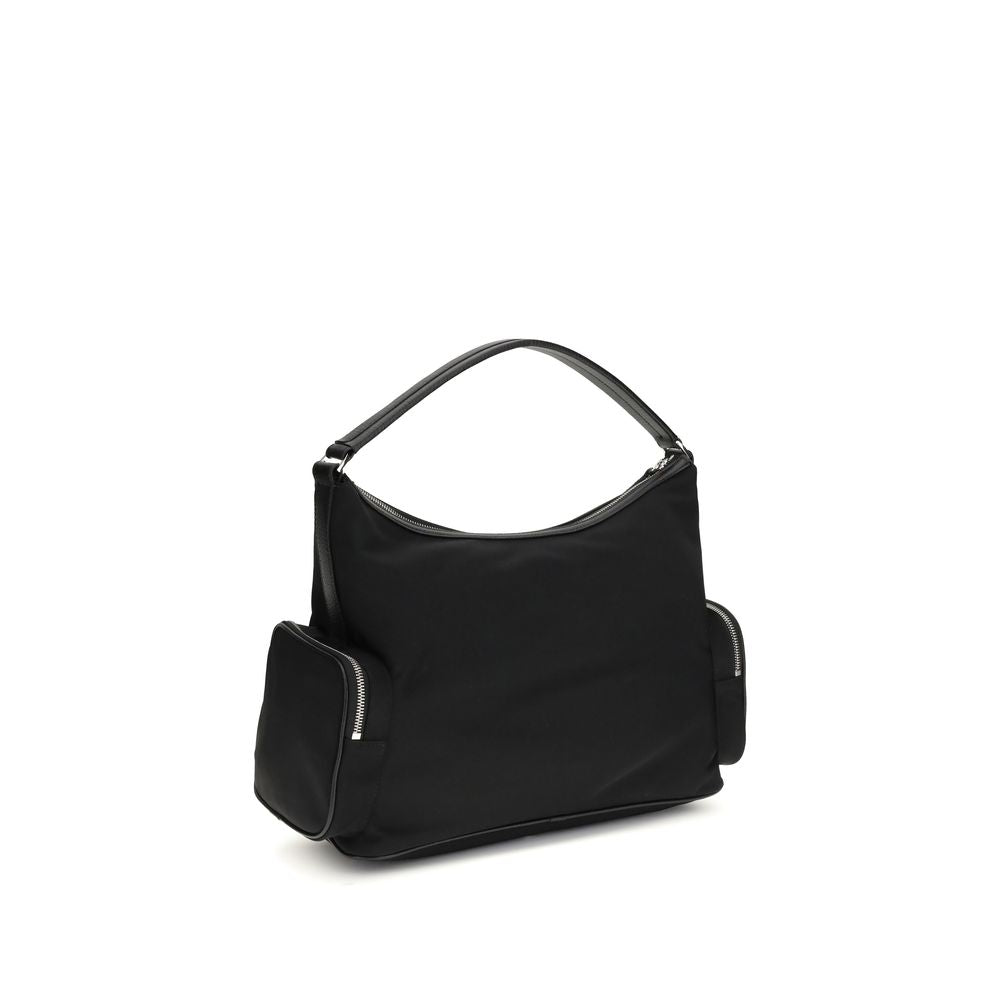 Black Nylon Shoulder Bag - ventzia