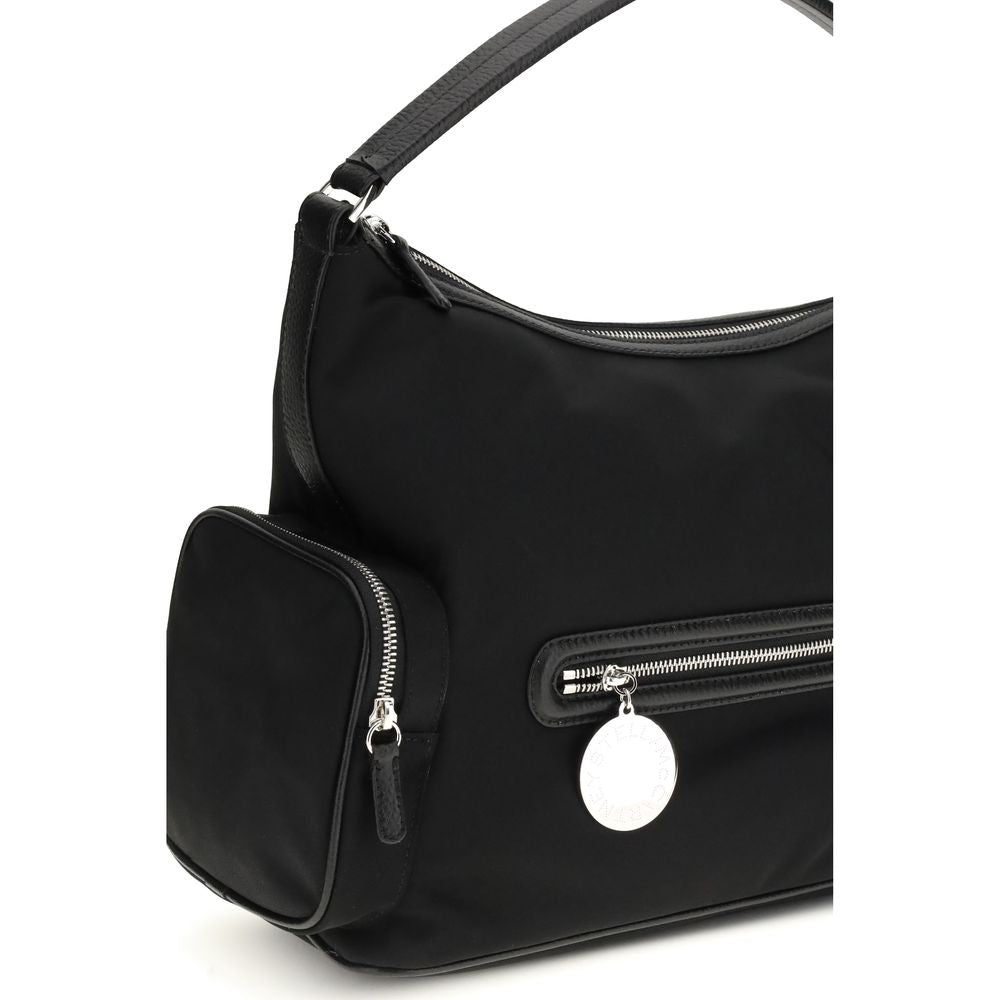 Black Nylon Shoulder Bag - ventzia
