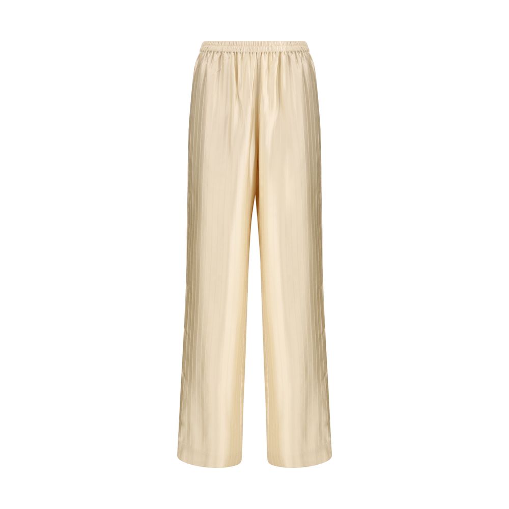 Beige Viscose Casual Pants - ventzia