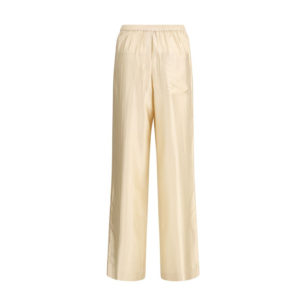 Beige Viscose Casual Pants - ventzia