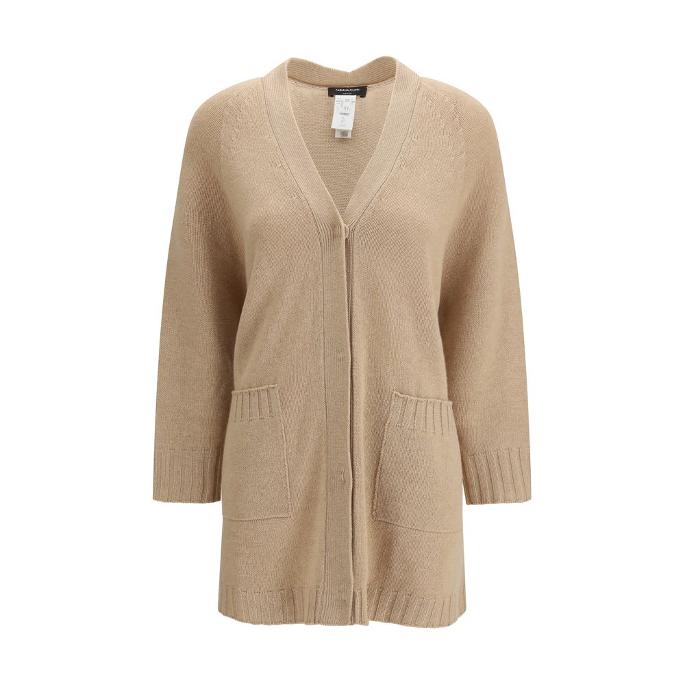 Beige Fleece Wool Cardigan - ventzia