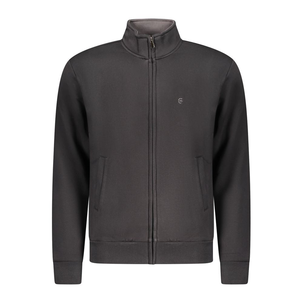 Black Cotton Men Sweatshirt - ventzia