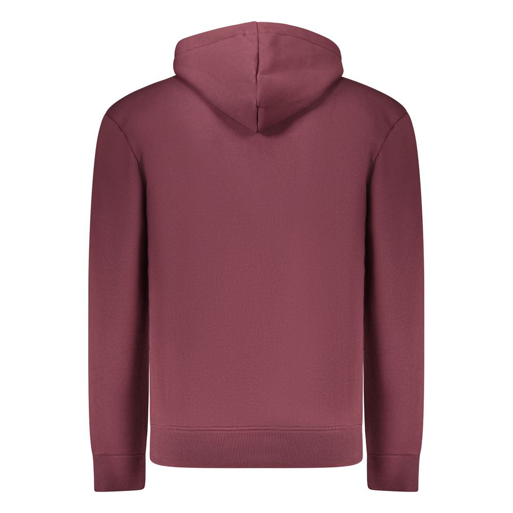 Red Cotton Men's Hooded Sweatshirt - ventzia