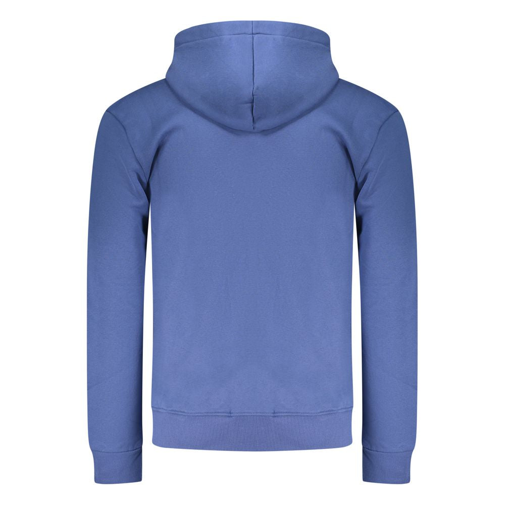 Blue Cotton Men's Hoodie Sweatshirt - ventzia