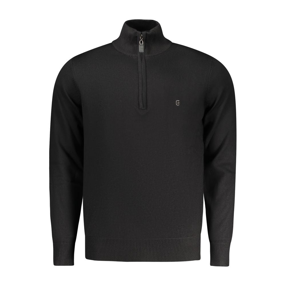 Nero Viscosa Men Sweater - ventzia