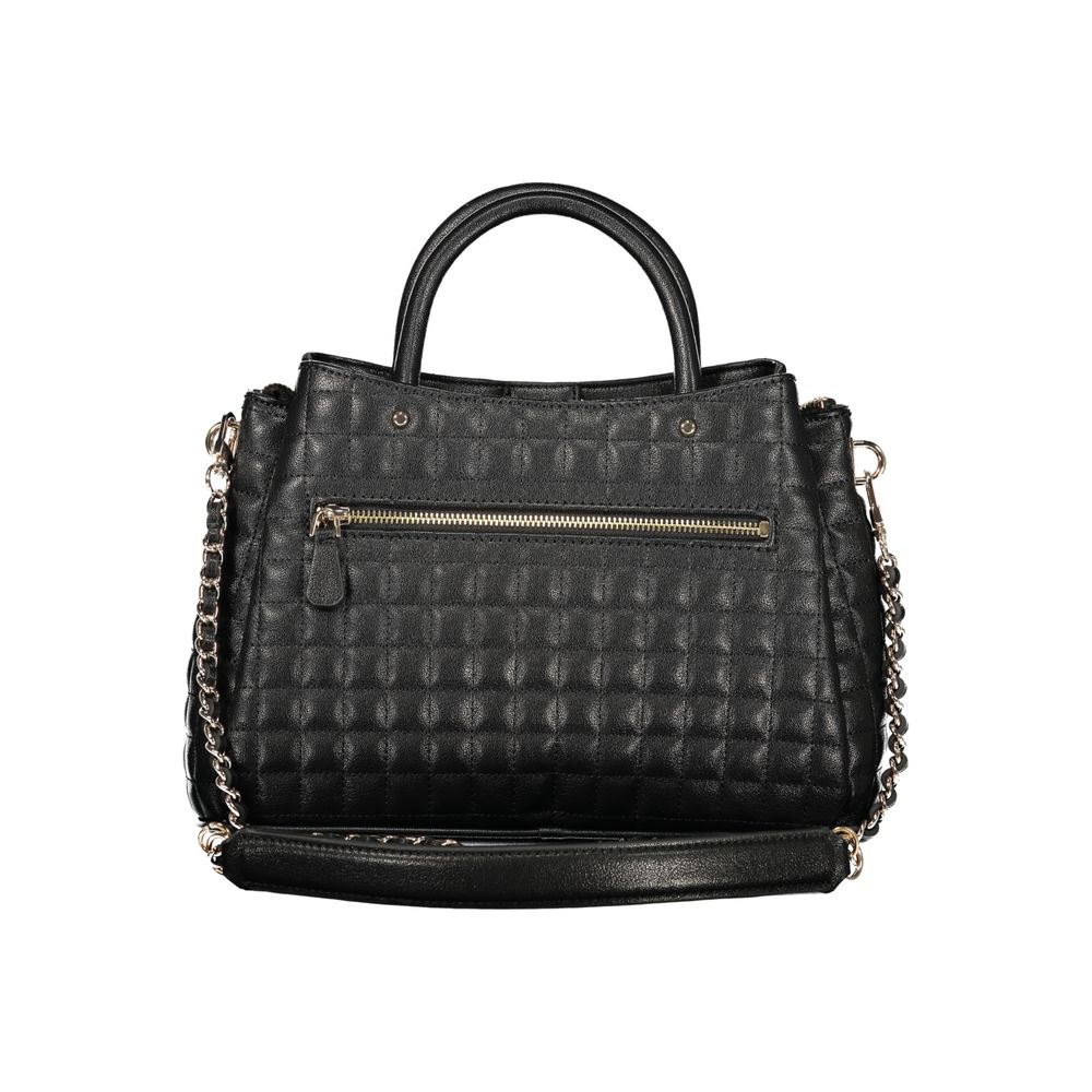 Black Polyurethane Women Handbag - ventzia