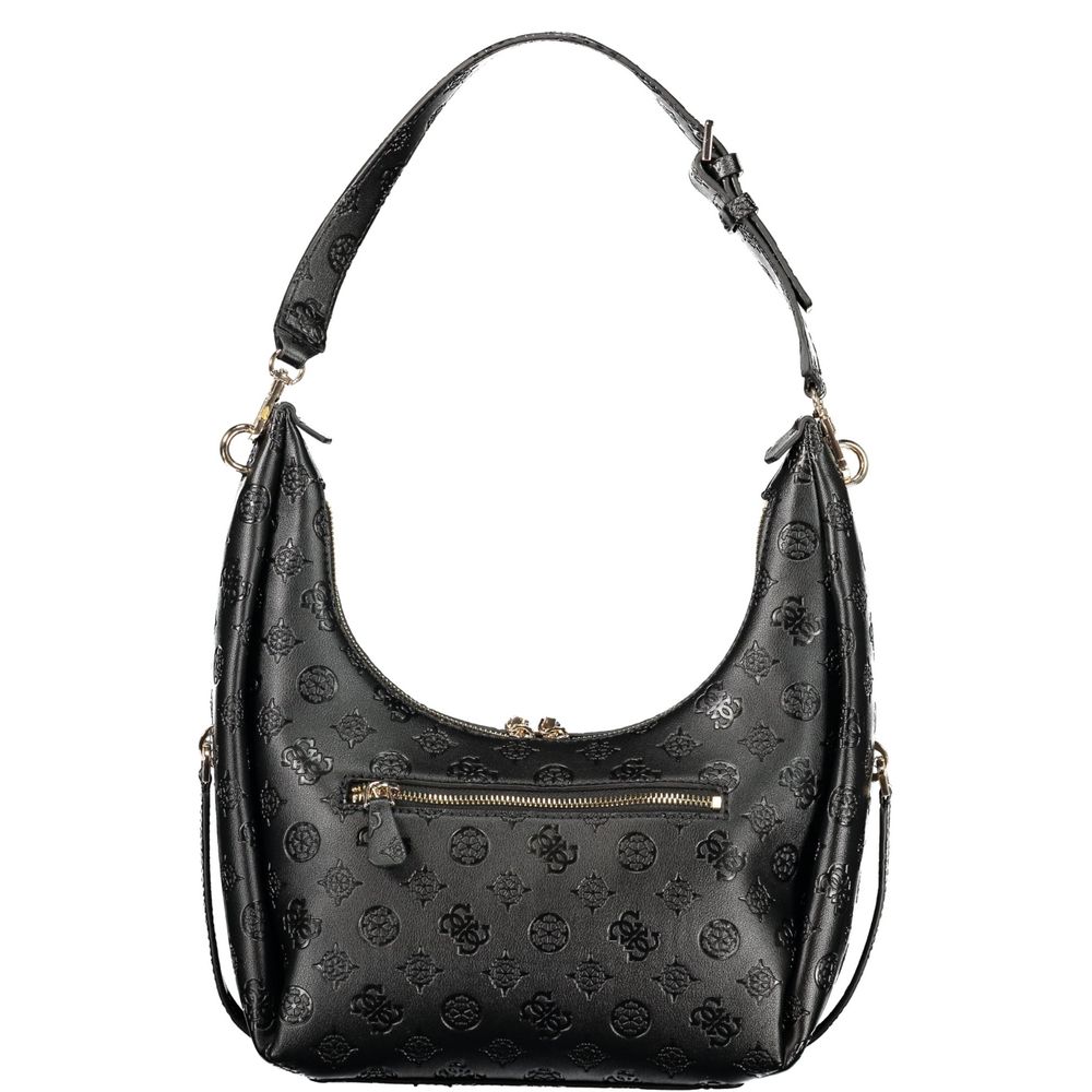 Black Polyurethane Women's Handbag - ventzia