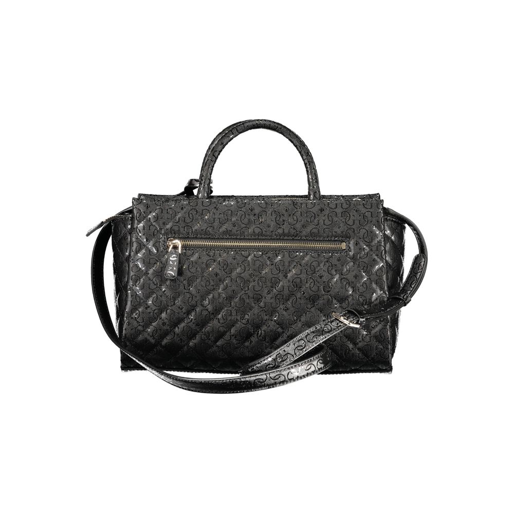 Black Polyurethane Women's Handbag - ventzia
