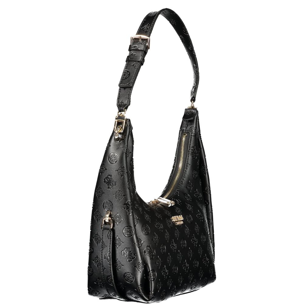 Black Polyurethane Women's Handbag - ventzia
