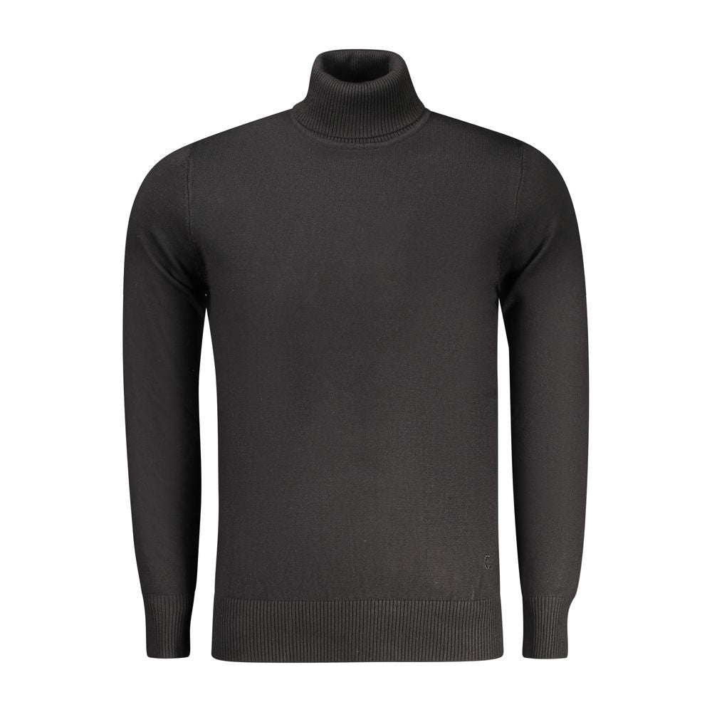 Nero Viscosa Men Sweater - ventzia