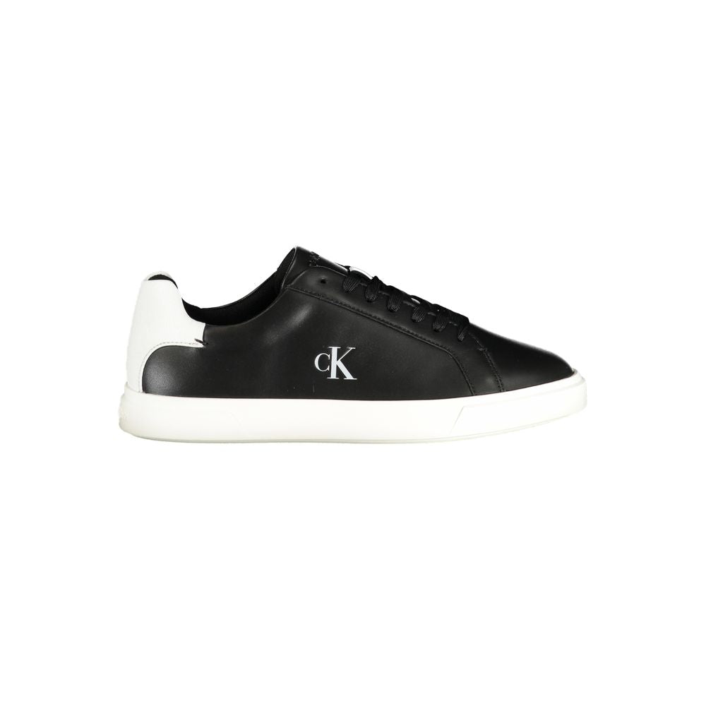 Black Polyurethane Women Sneaker - ventzia