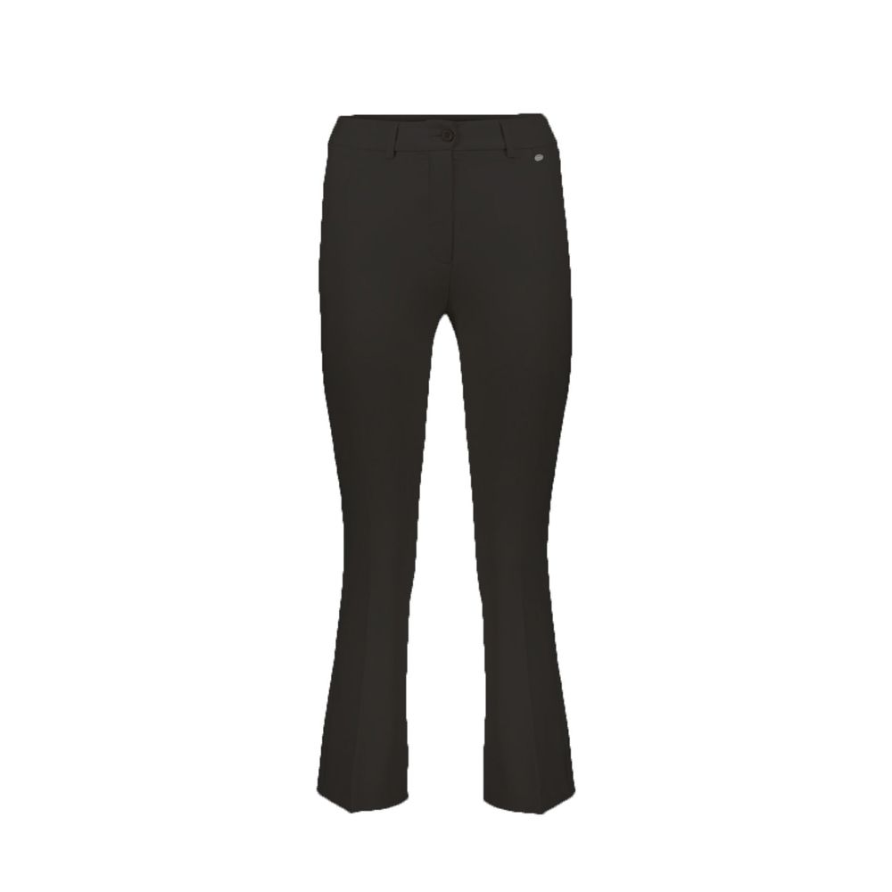Black Elastane Flared Pants - ventzia
