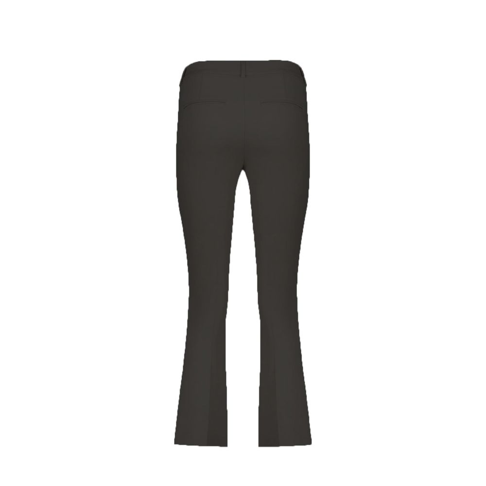 Black Elastane Flared Pants - ventzia