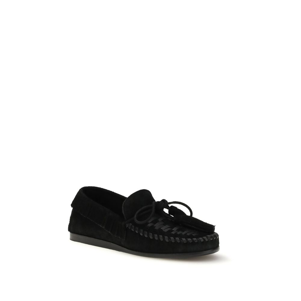 Black Calf Leather Bos Taurus Slip-On Loafers - ventzia