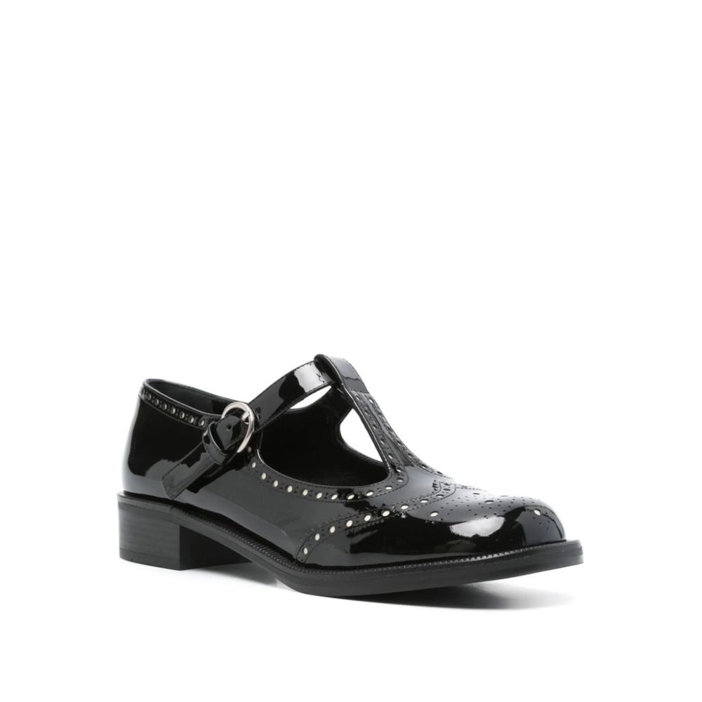 Black Calfskin Ballet Flats - ventzia