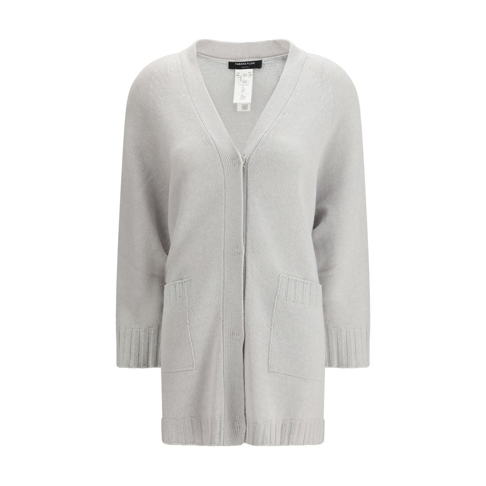 Gray Fleece Wool Cardigan - ventzia