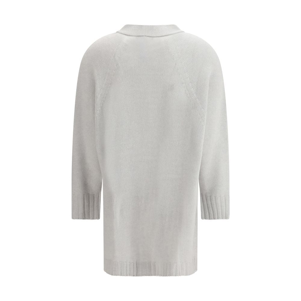 Gray Fleece Wool Cardigan - ventzia