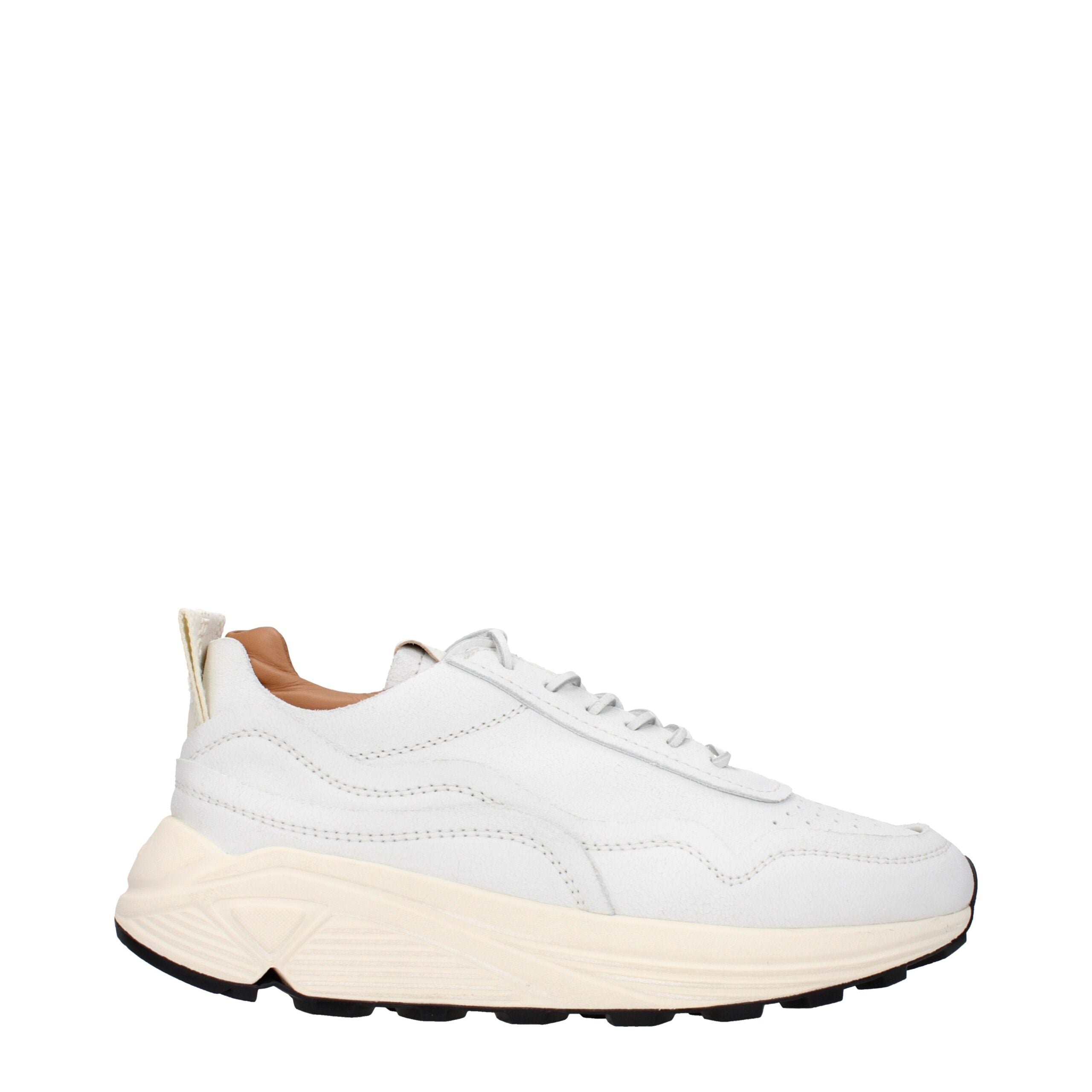 White Leather Chunky Sneakers - ventzia