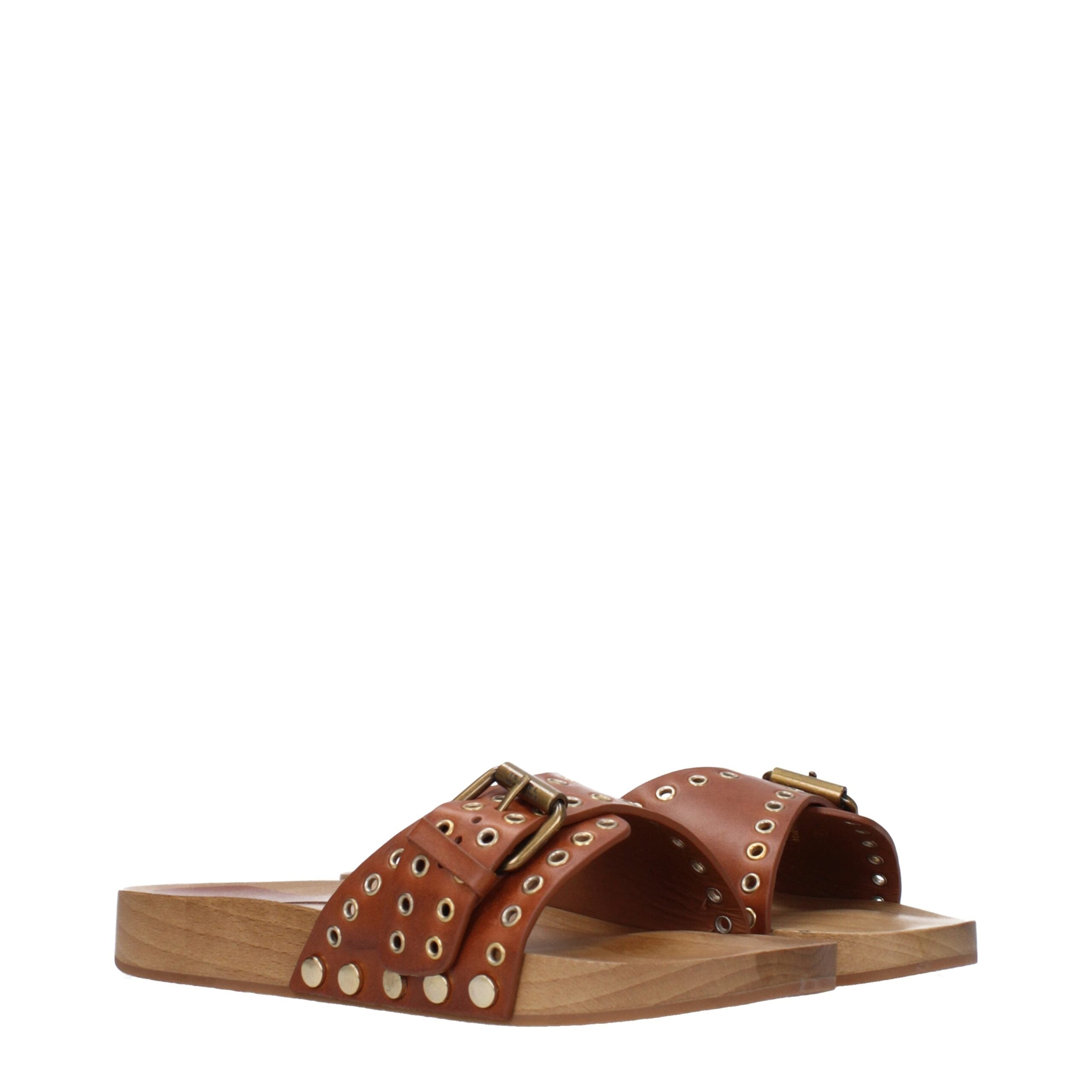 Brown Leather Slippers - ventzia