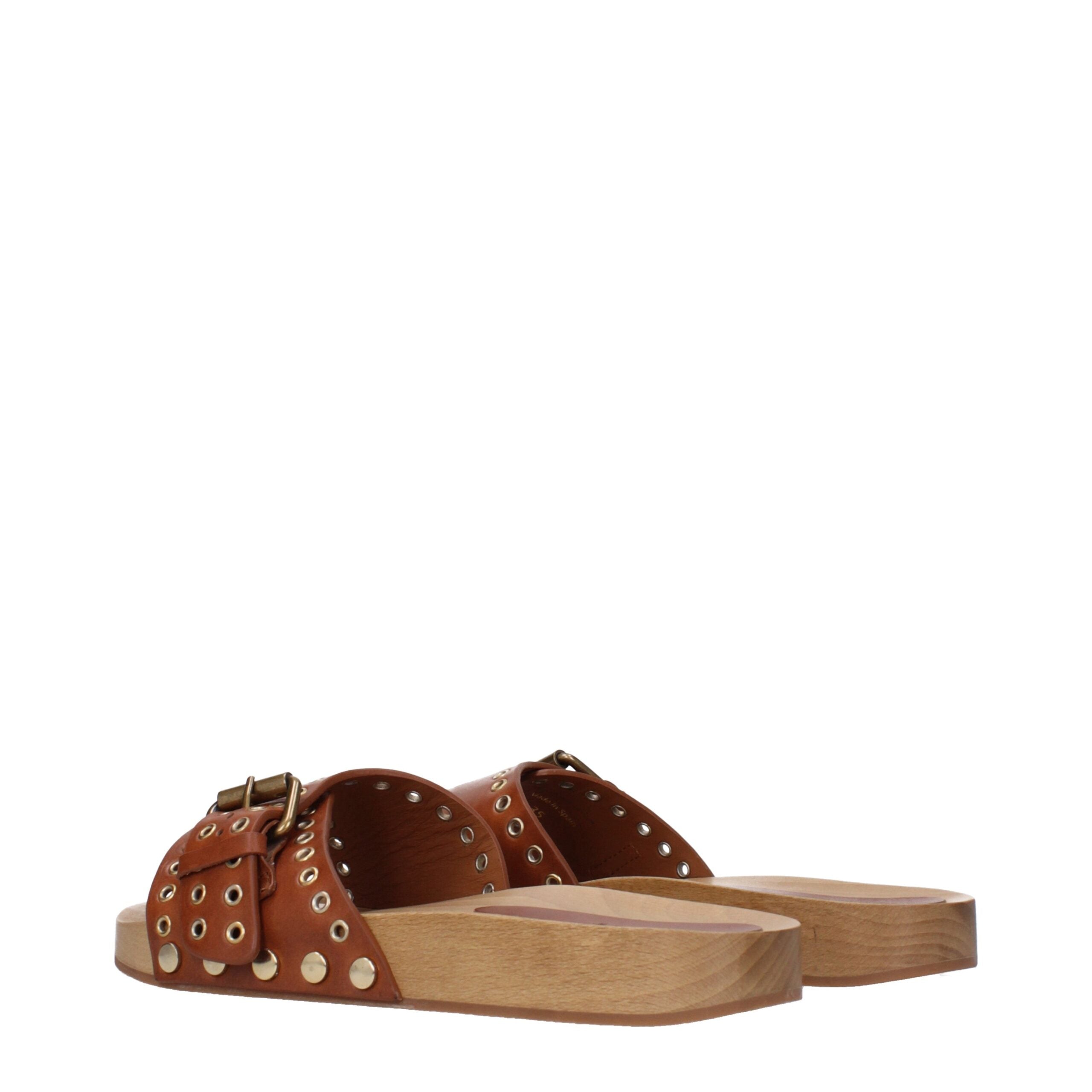 Brown Leather Slippers - ventzia