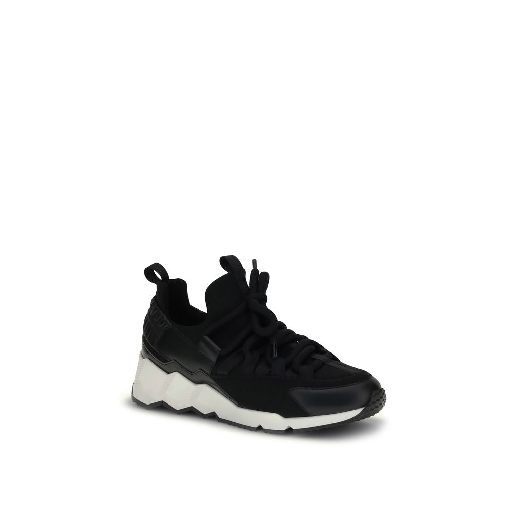 Black Neoprene Athletic Sneakers - ventzia