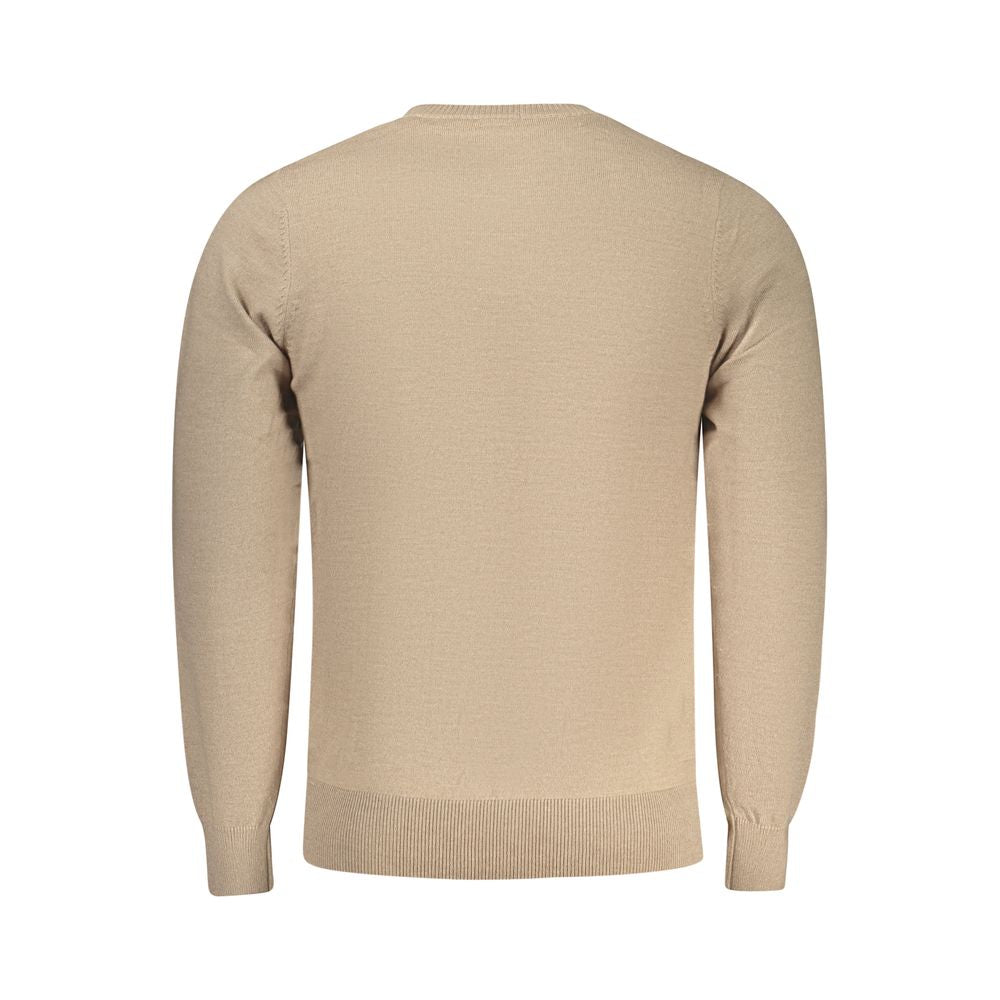Beige Polyester Men's Sweater - ventzia