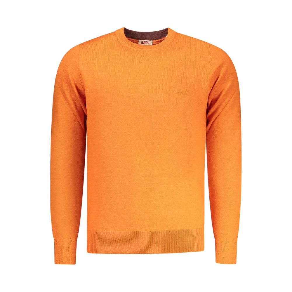Arancione Polyester Mens Sweater - ventzia