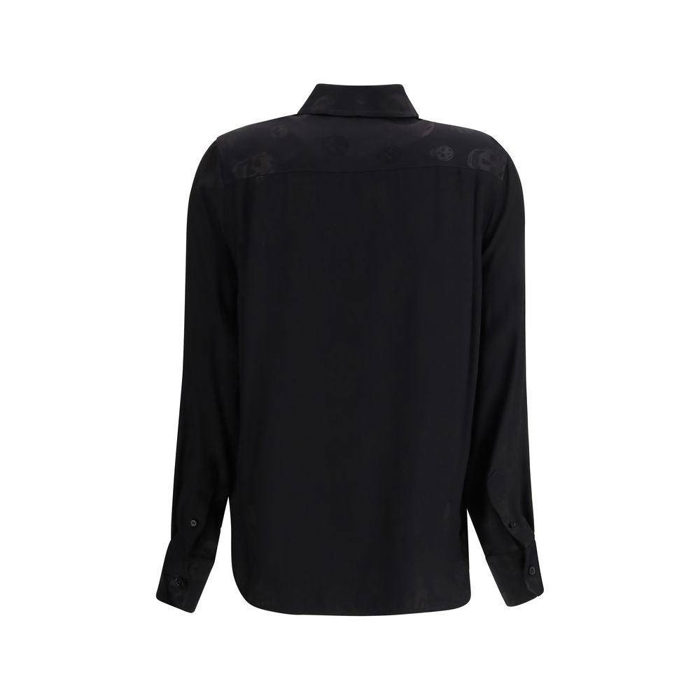 Black Viscose Pattern Shirt - ventzia