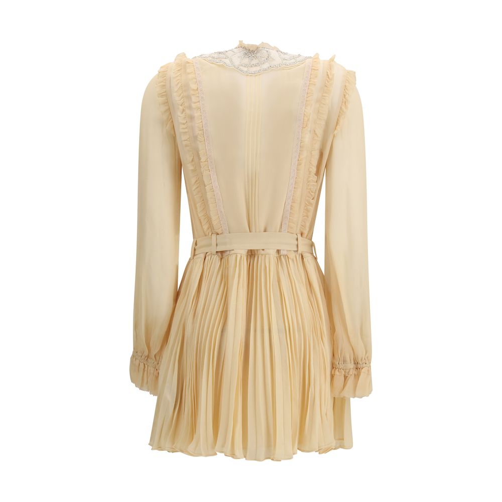 Beige Viscose Casual Dress - ventzia