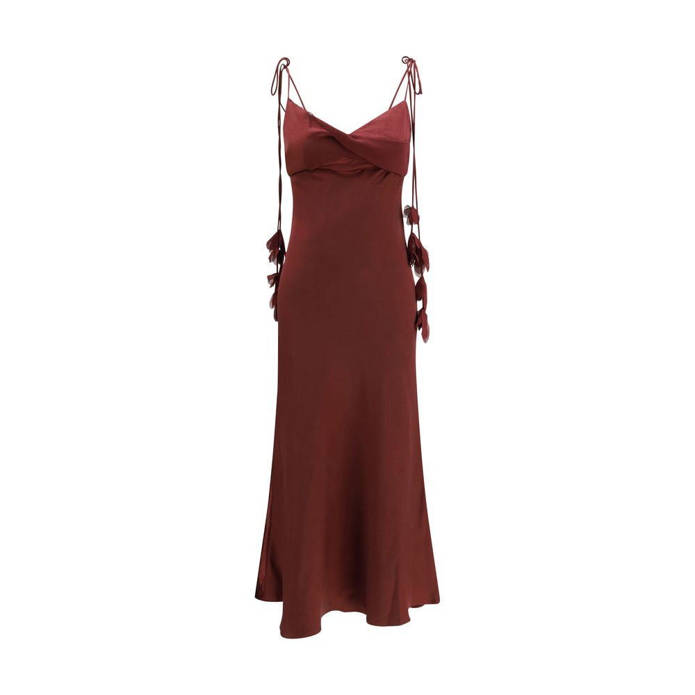 Bordeaux Polyester Casual Dress - ventzia
