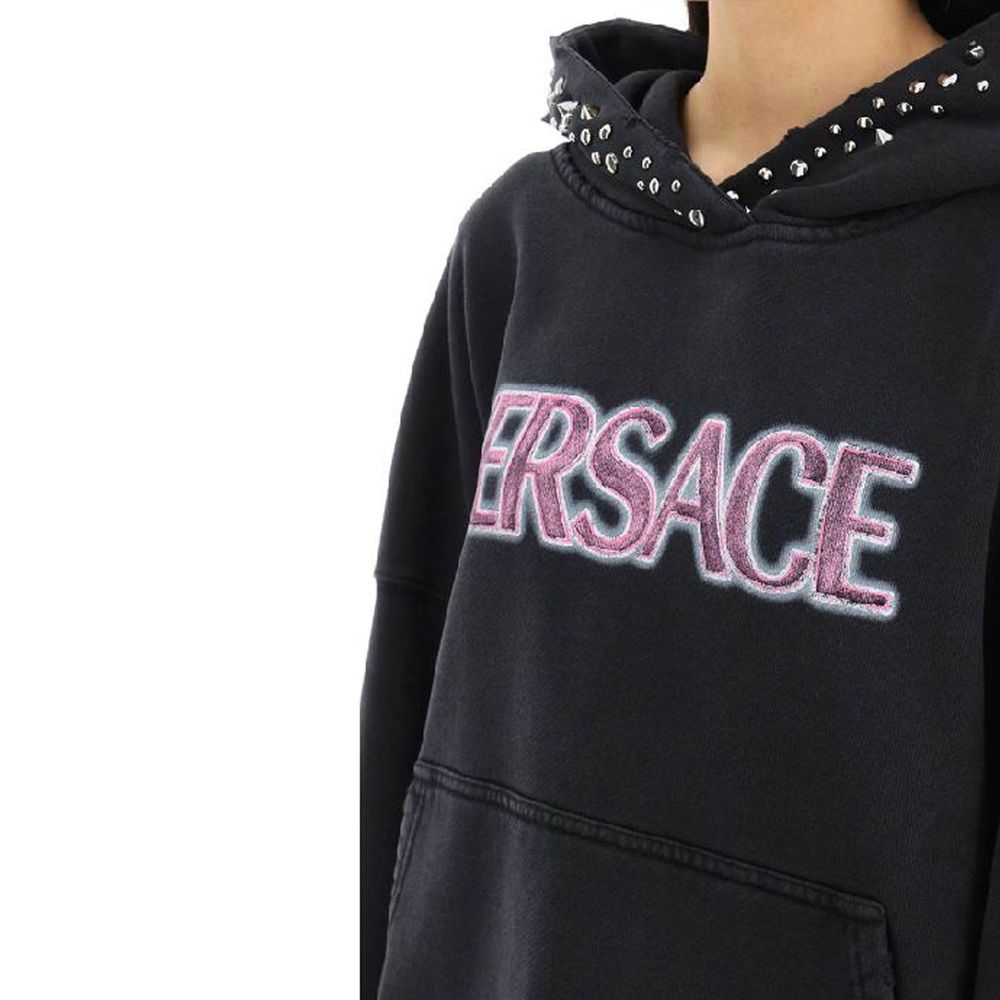 Black Cotton Sweatshirt - ventzia