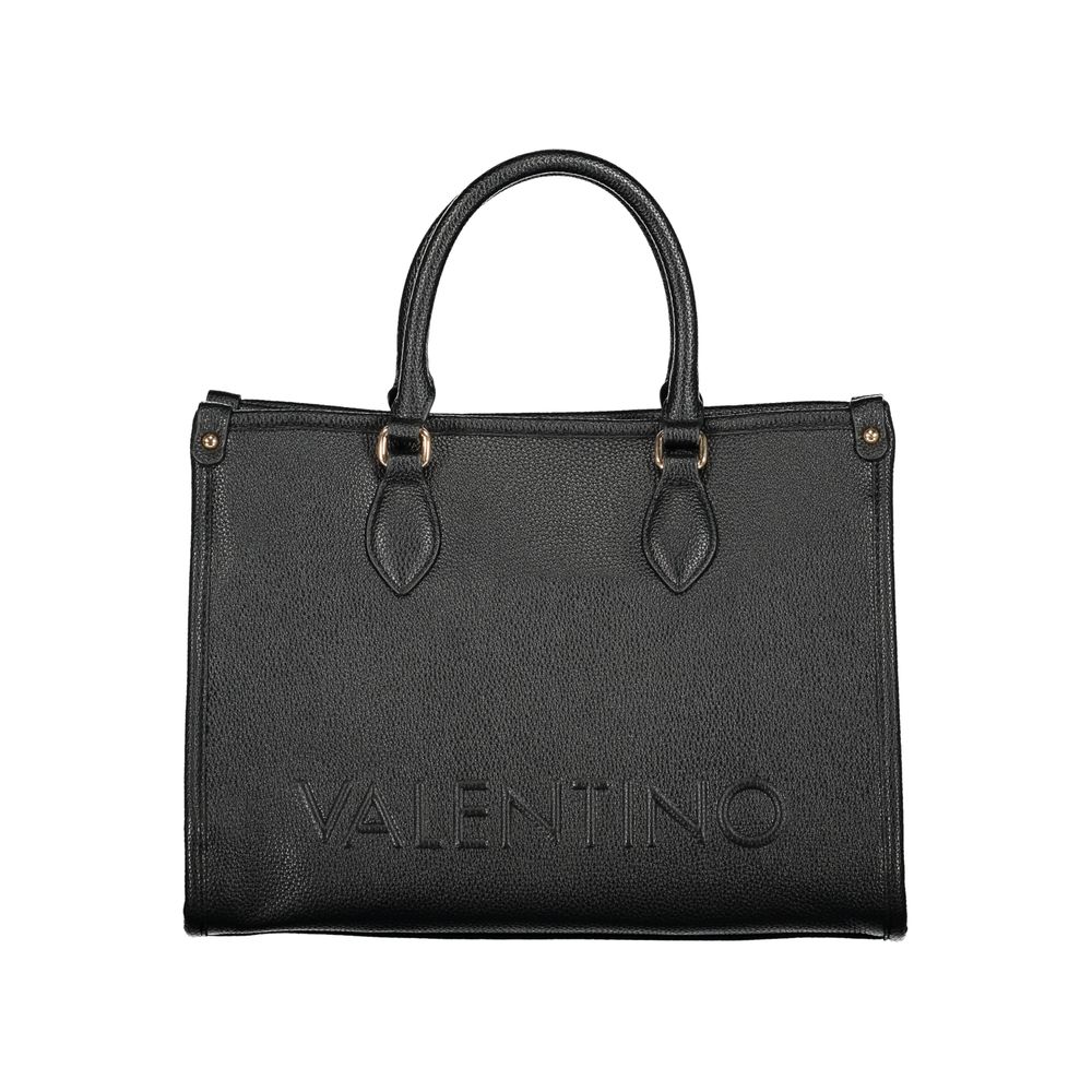 Black Polyurethane Women Handbag - ventzia