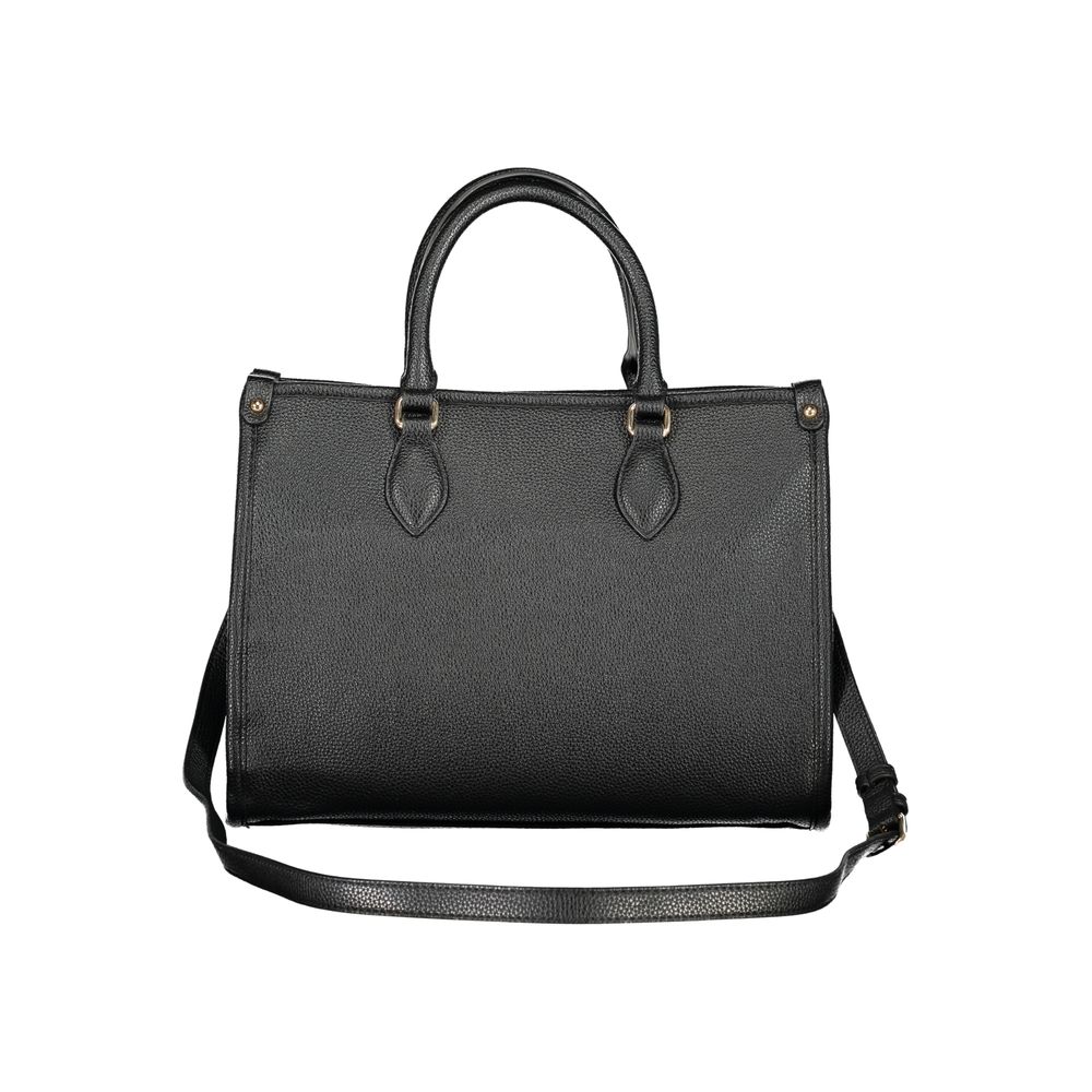 Black Polyurethane Women Handbag - ventzia
