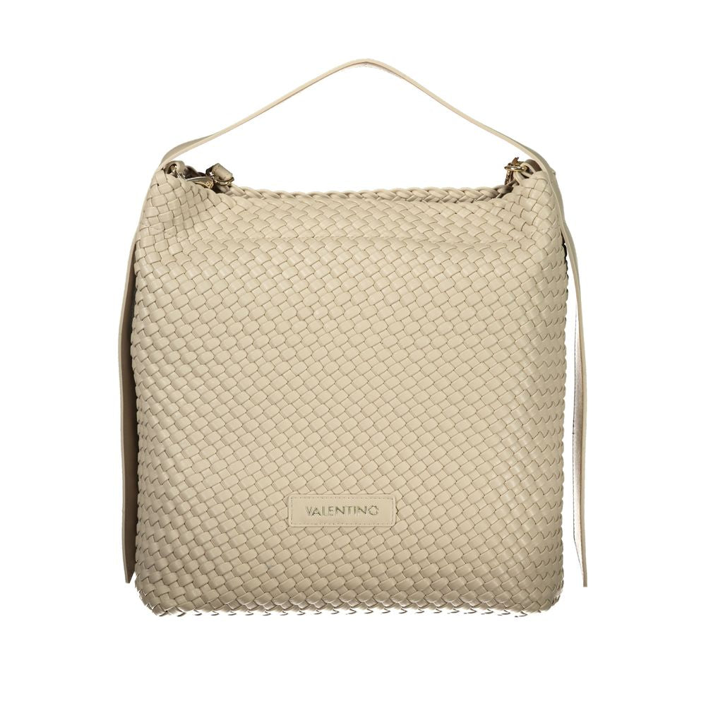 Beige Polyurethane Women Handbag - ventzia