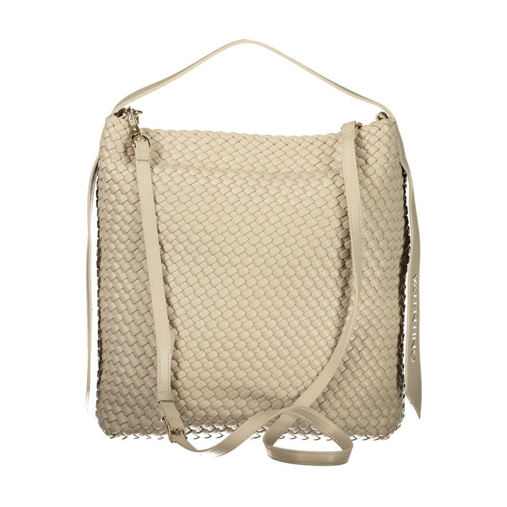 Beige Polyurethane Women Handbag - ventzia