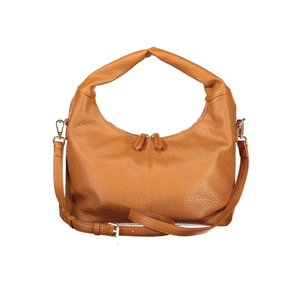 Marrone Polyurethane Women Handbag - ventzia