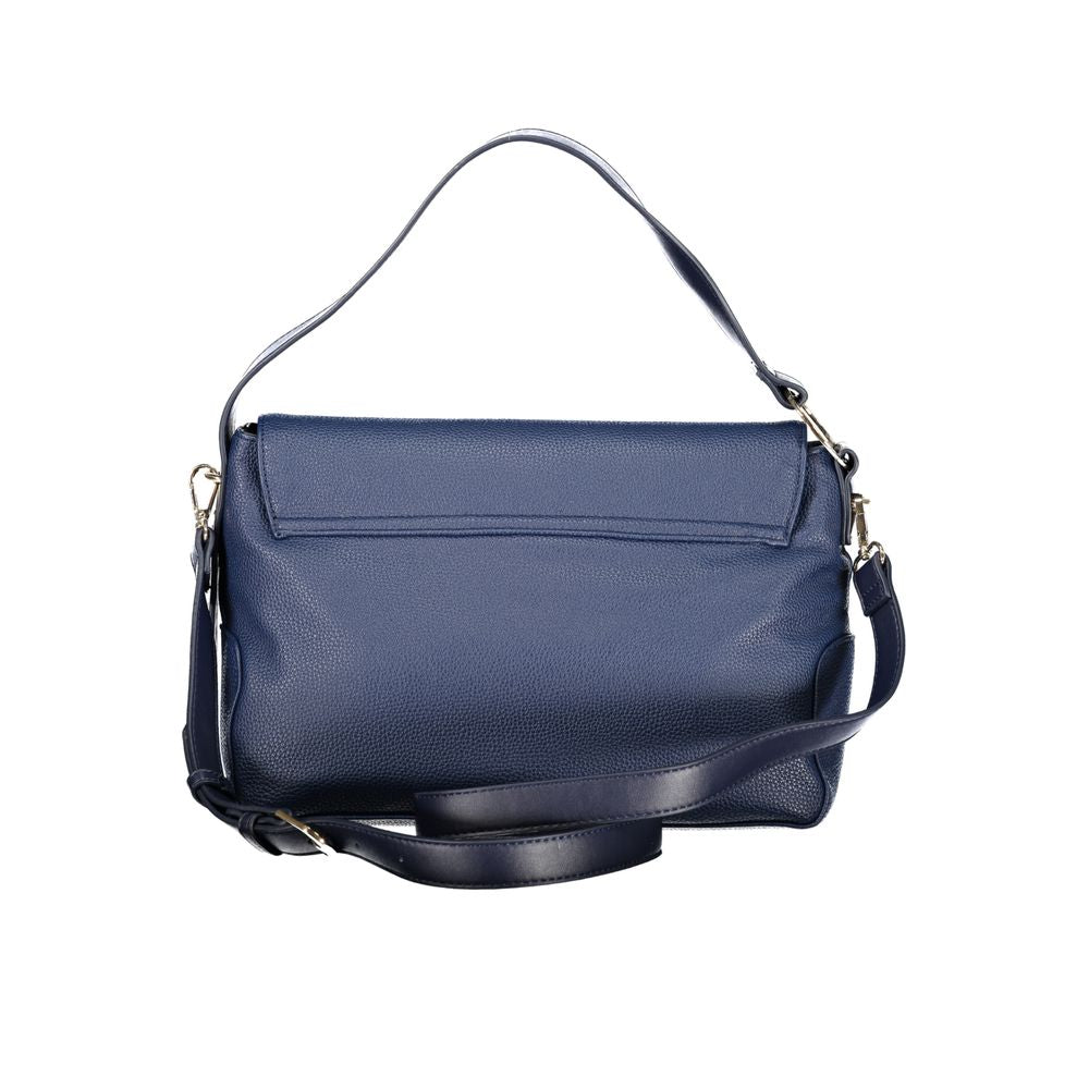 Blue Polyurethane Women Shoulder Bag - ventzia
